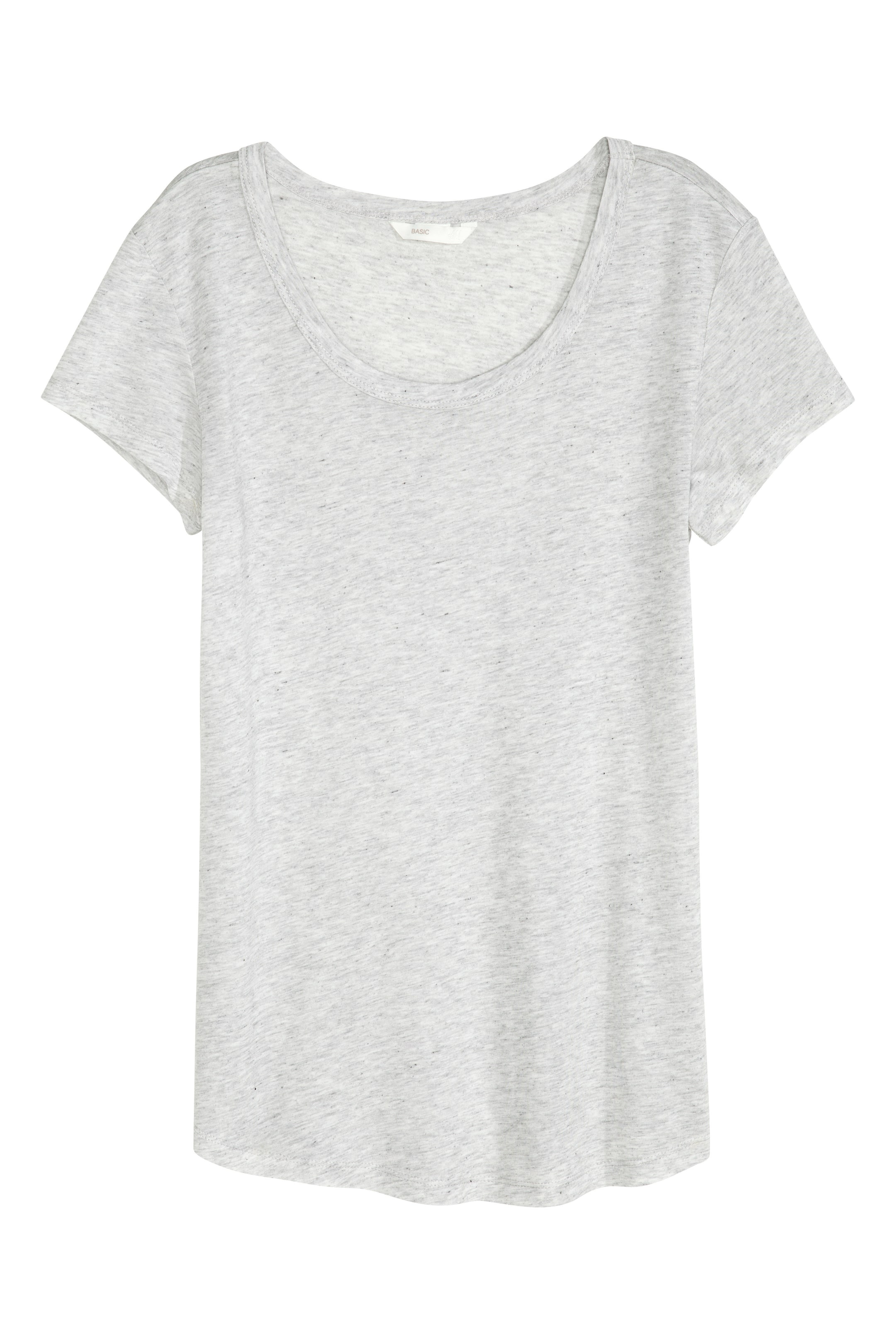 Agrandir l'image: Top en jersey de lyocell - Gris clair chiné - FEMME | H&M FR 1