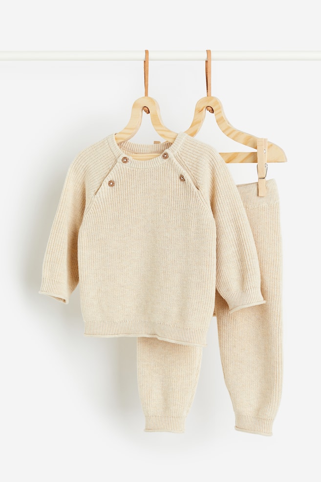Knitted jumper and trousers - Light beige - 1