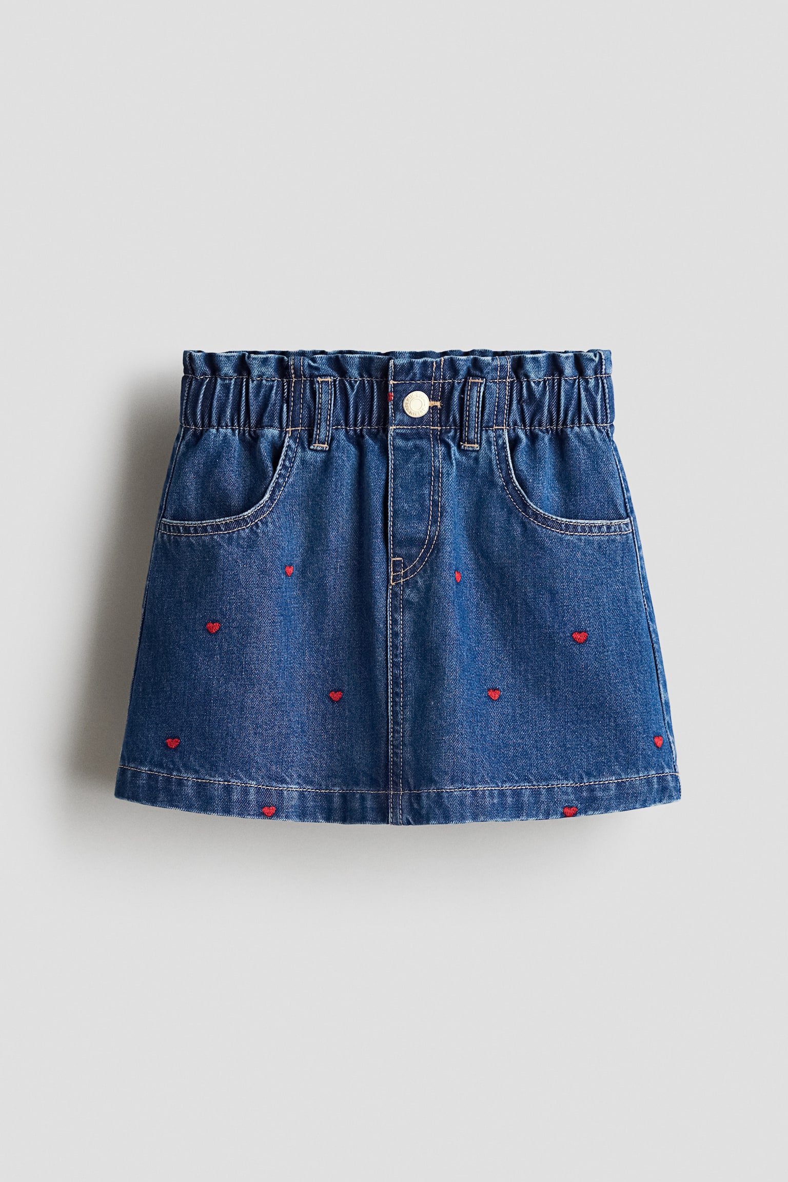 Детская юбка H&M Motif-Detail Denim Skirt, цвет: Джинсовый синий — фото 1