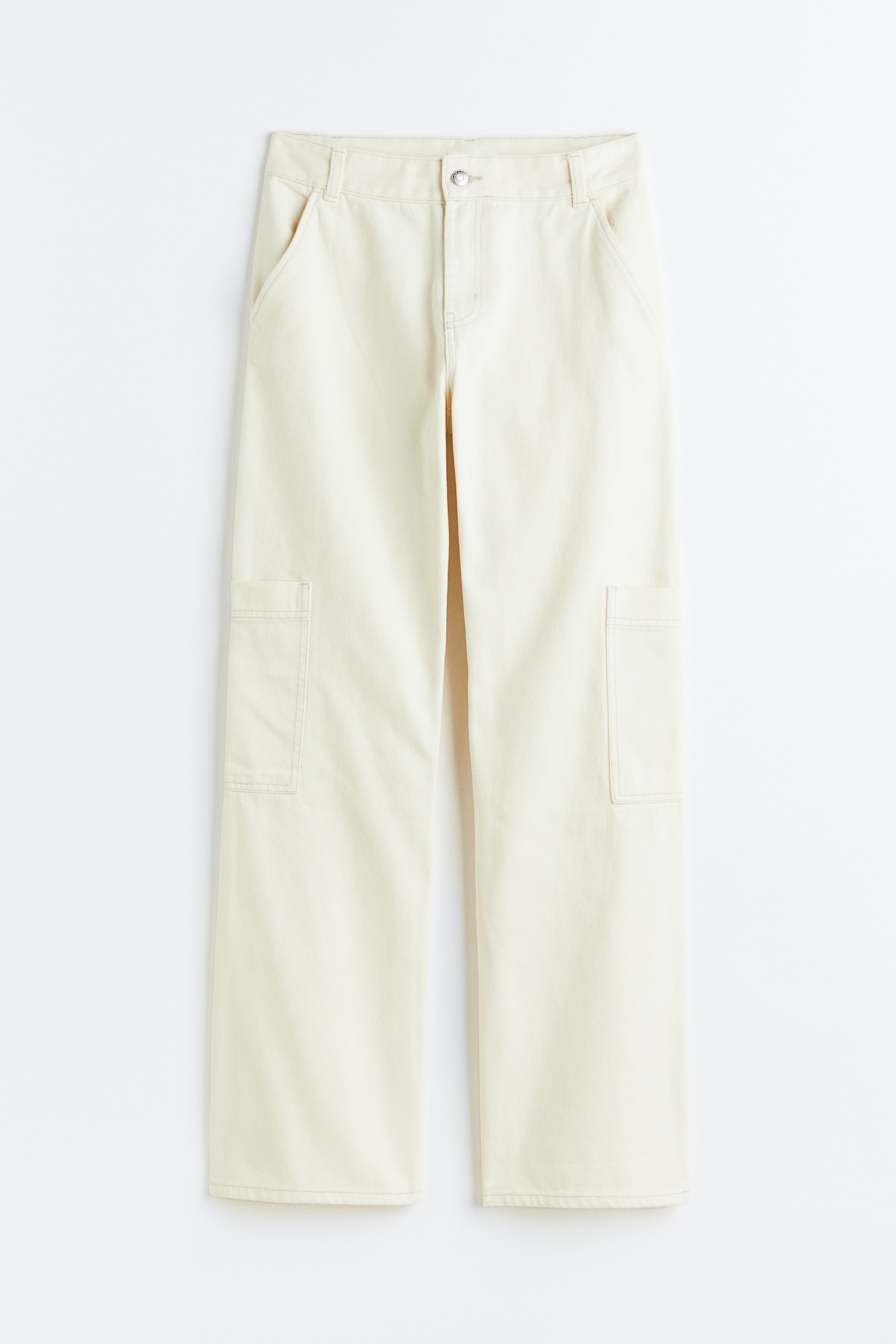 Wide Cargo Pants - Cream/Dark beige/Light pink - 1