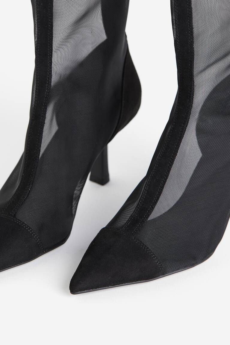 Zara Canada Zara Mesh Ankle Boots ZARA EMBELLISHED SOCK PEEP-TOE - Main Image