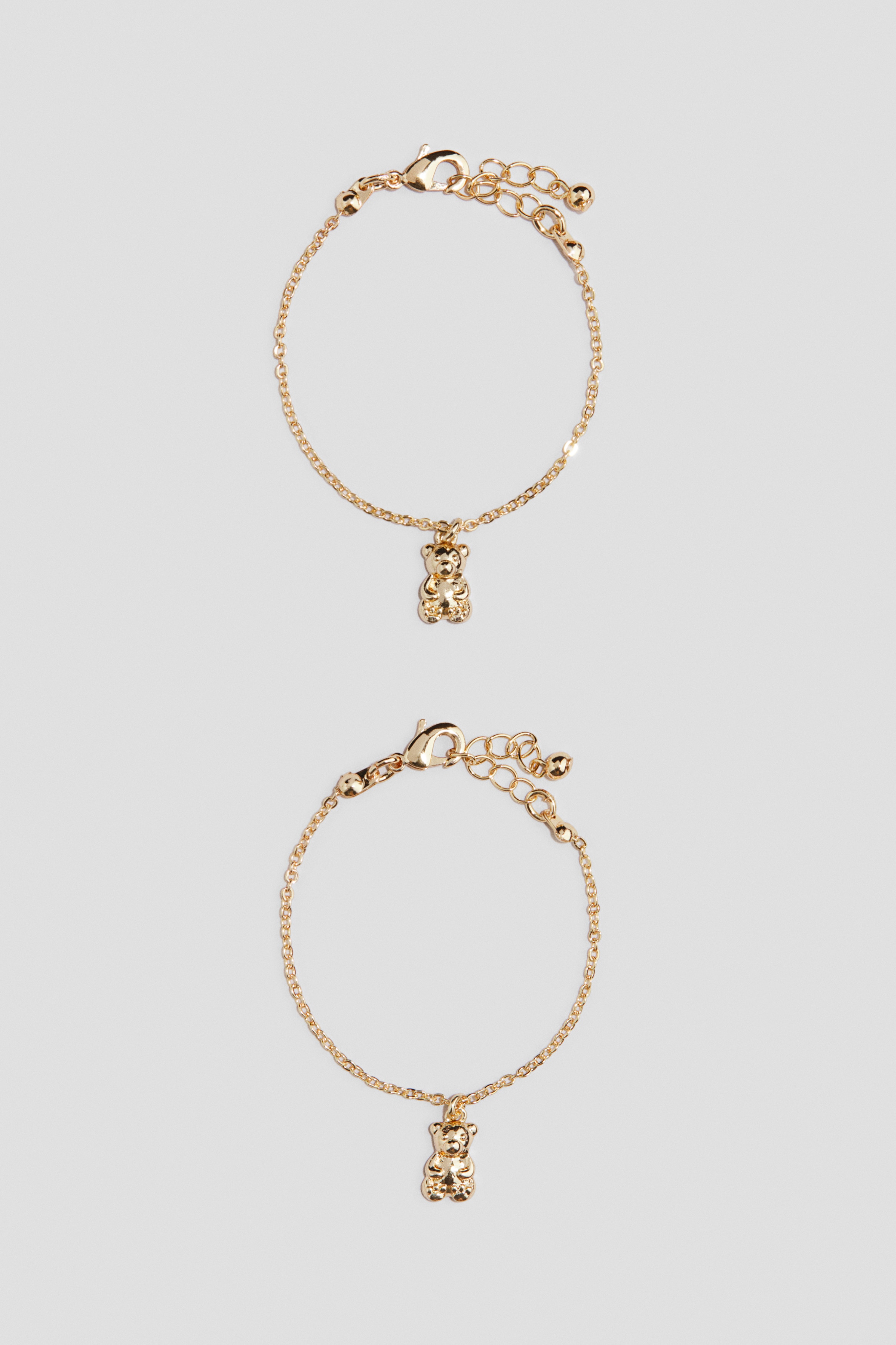 Flicka - Guld/Nallebjörn 2-pack vänskapsarmband  - H&M