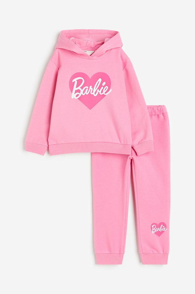 2-teiliges Sweatshirt-Set mit Musterprint - Rosa/Barbie/Rosa/Minnie Maus/Dunkelgrau/Pokémon - 1