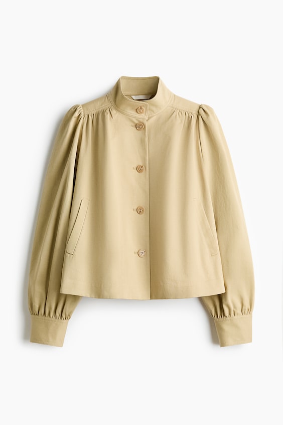 Женская твиловая куртка H&M с объёмными рукавами