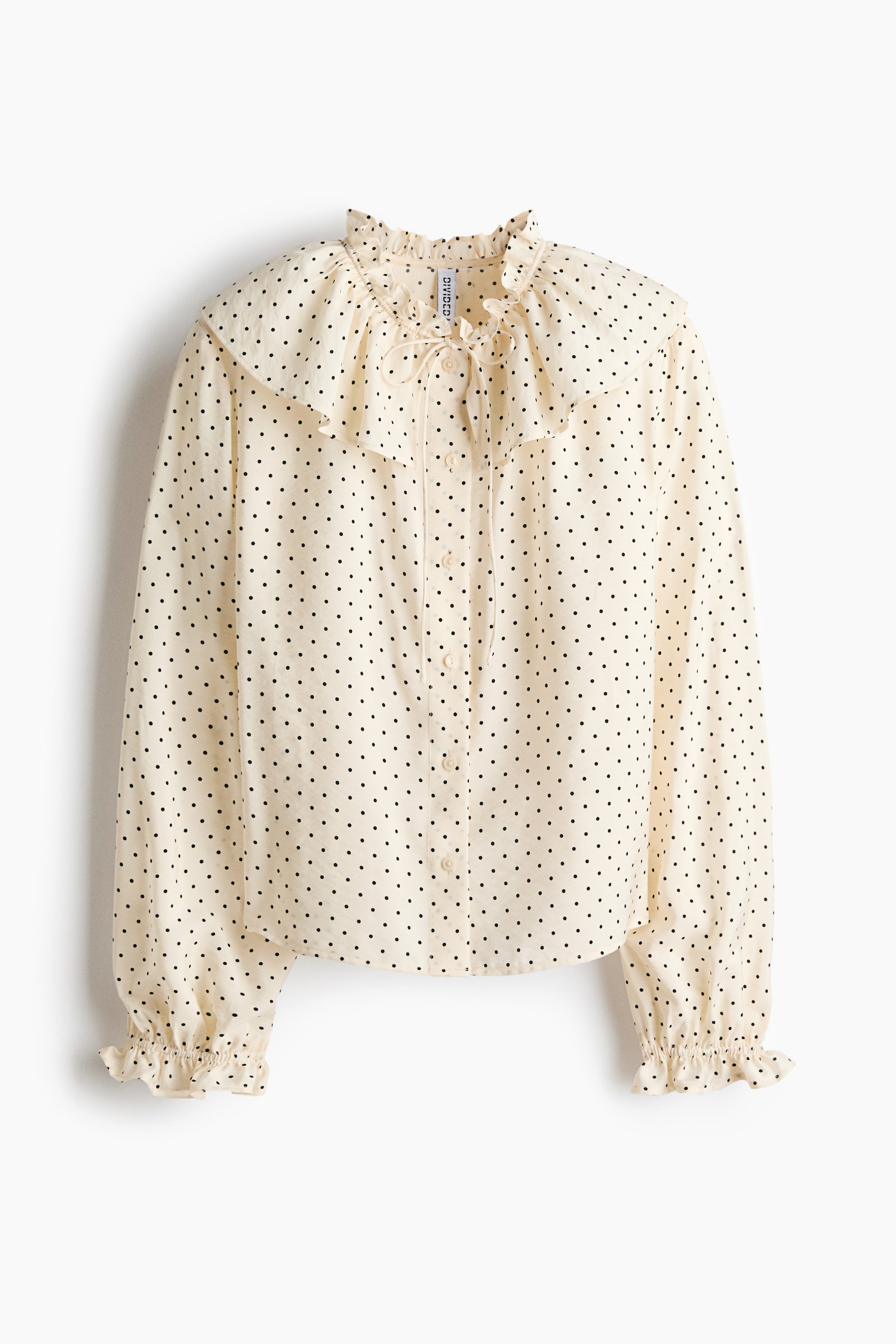 View larger image: Frill-trimmed blouse - Light beige/Spotted - Ladies | H&M IN 4