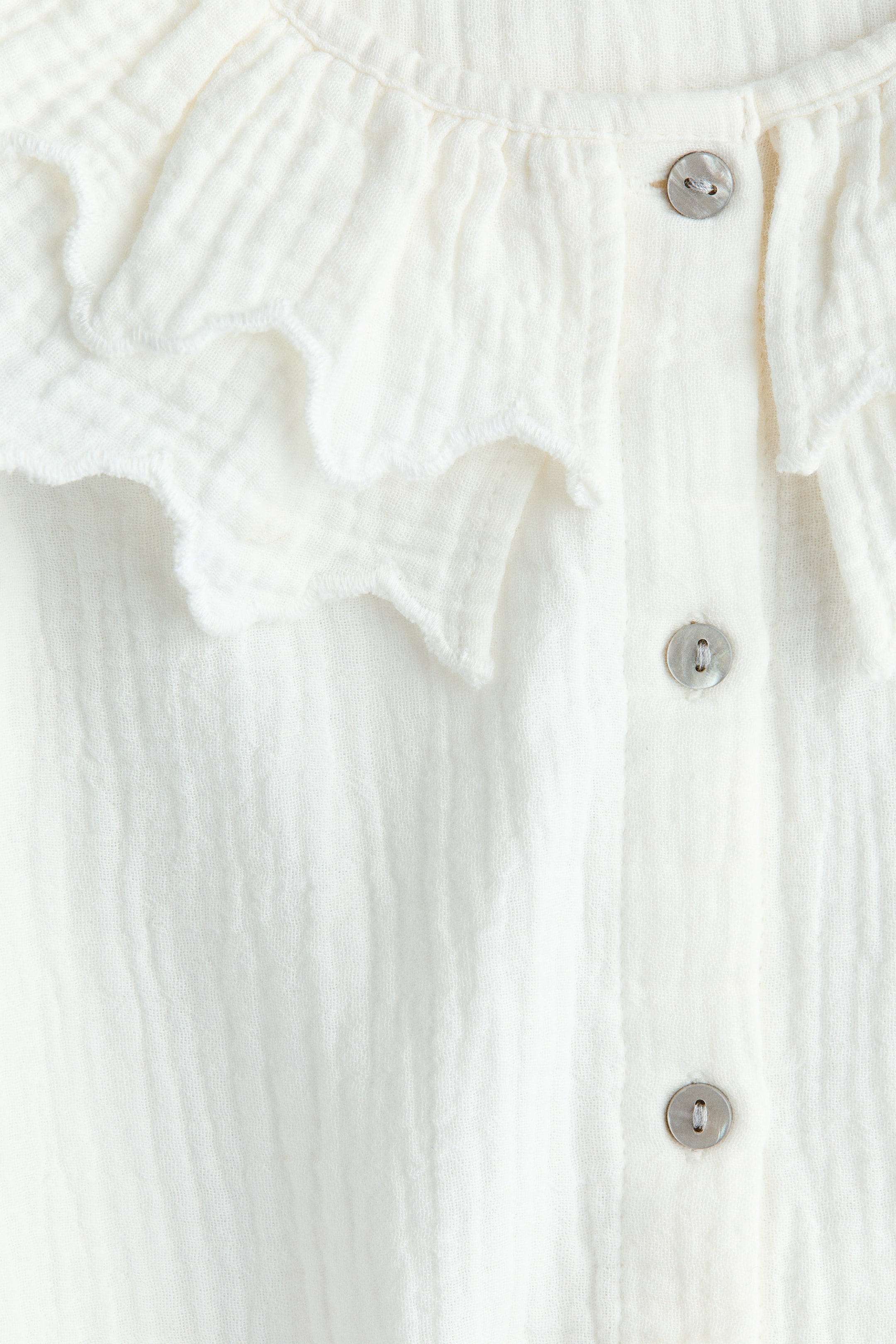 Tiered-Collar Cotton Blouse