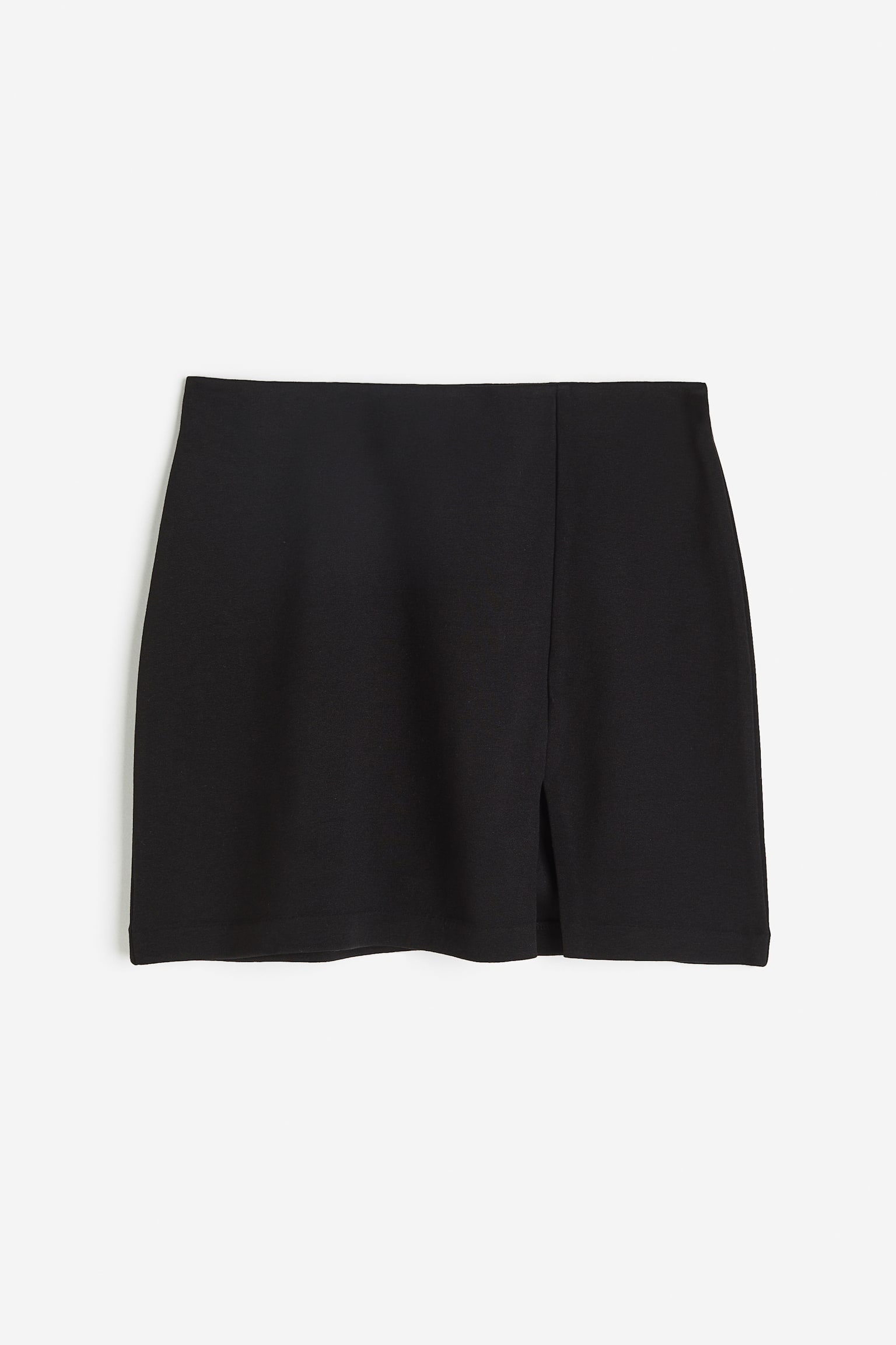 Slit Hem Mini Skirt - Black - 1