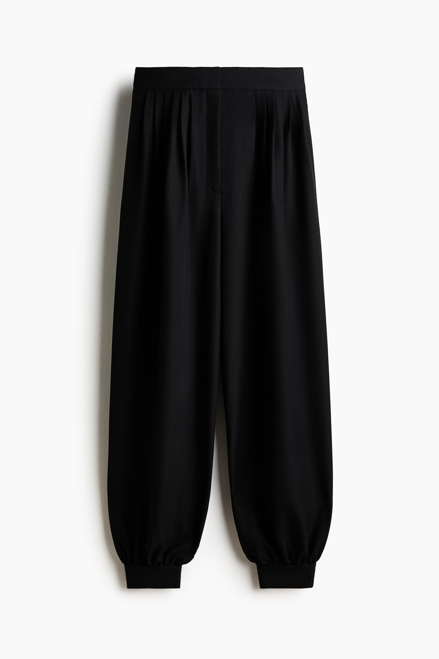 Pleated balloon trousers - Black/Grey marl - 2