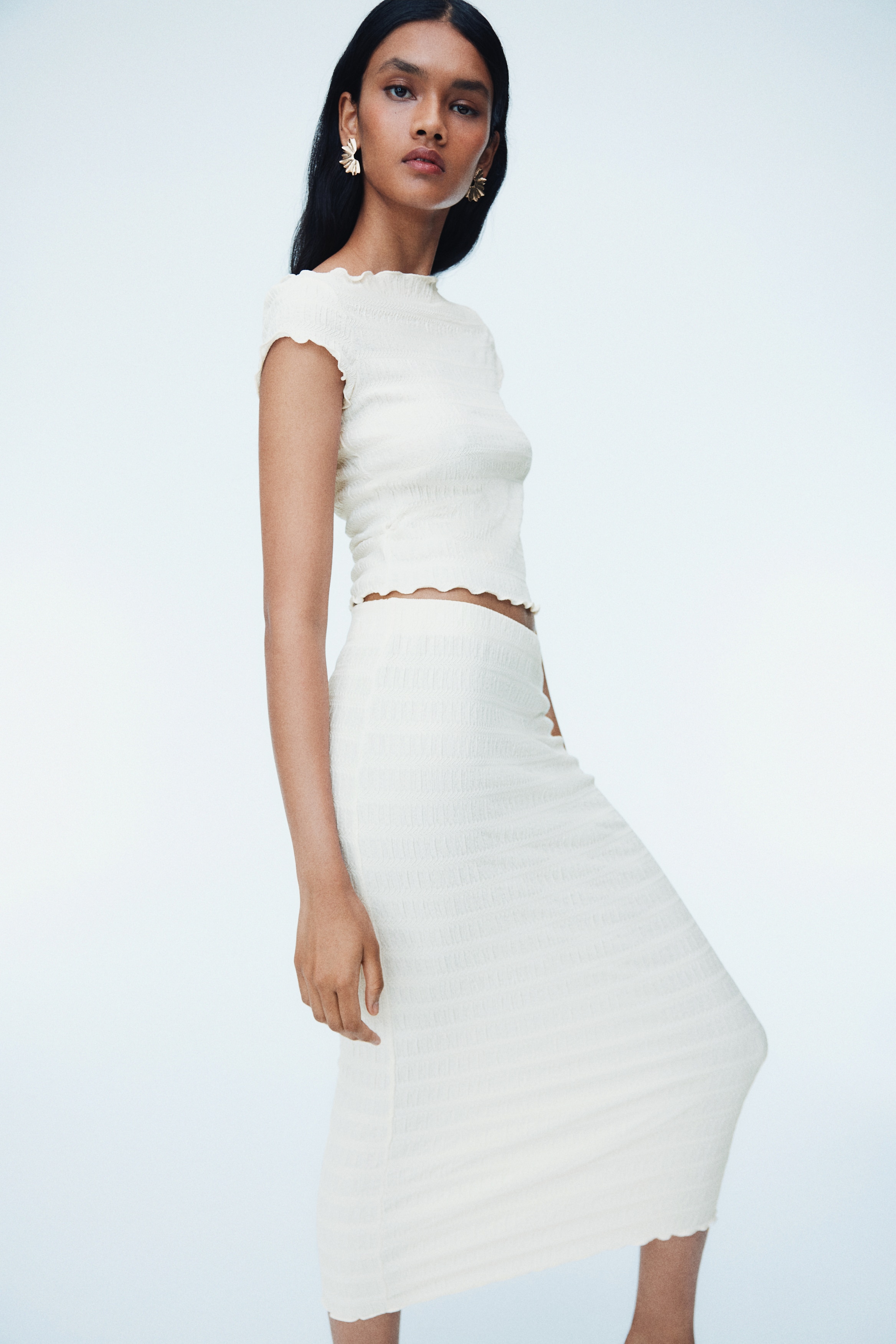 Smocked skirt