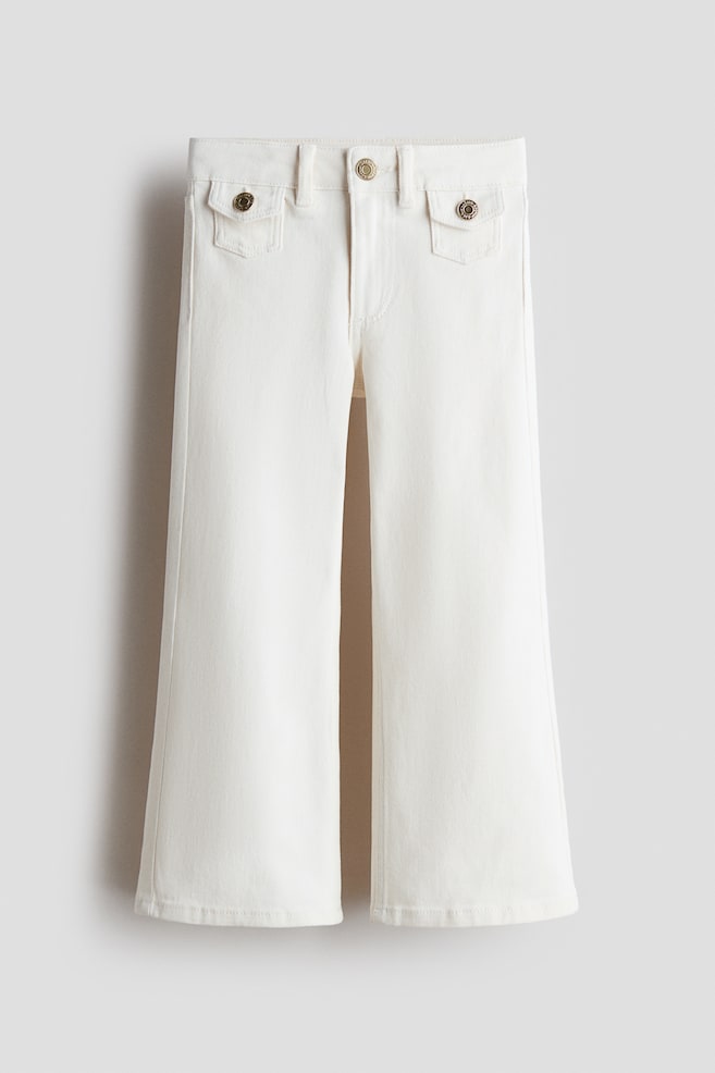 Wide Leg Jeans - Weiß/Denimblau/Helles Denimblau - 1