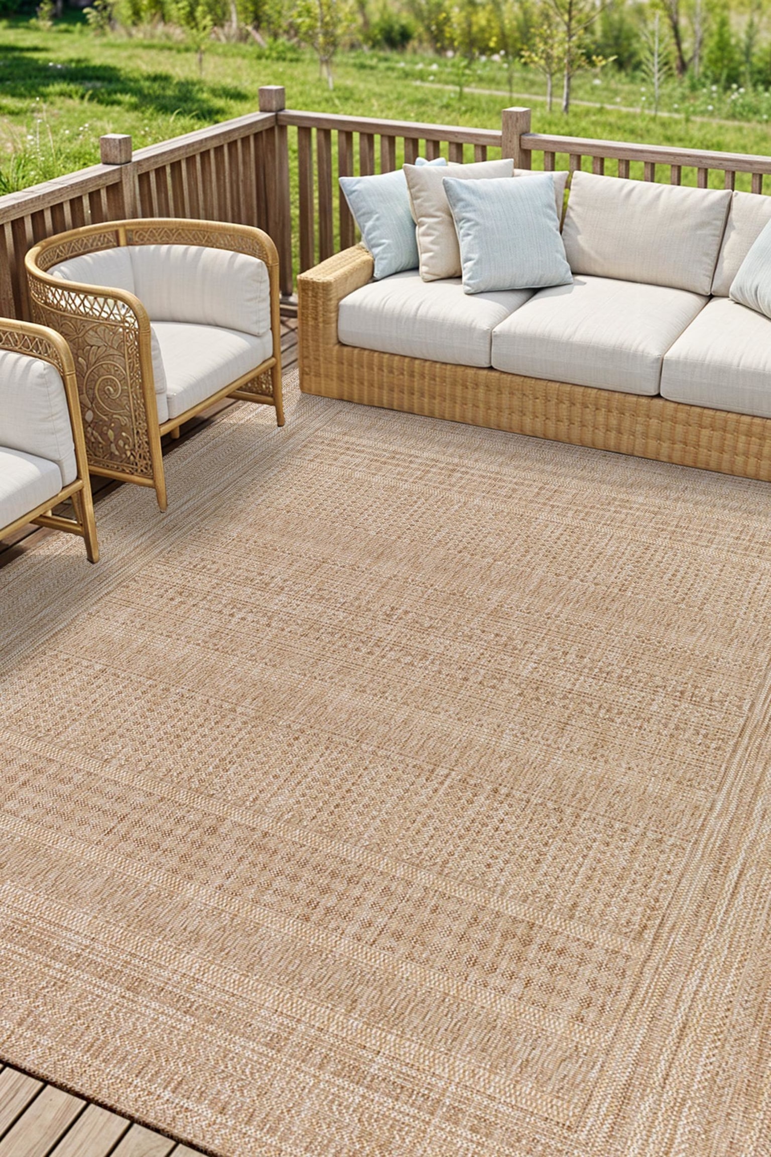 Sierra In- /outdoor Jute-look Area Rug - Beige, Ivory - 2