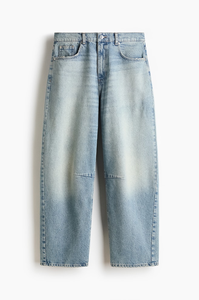 Baggy Barrel-Leg Jeans - Light denim blue - 1