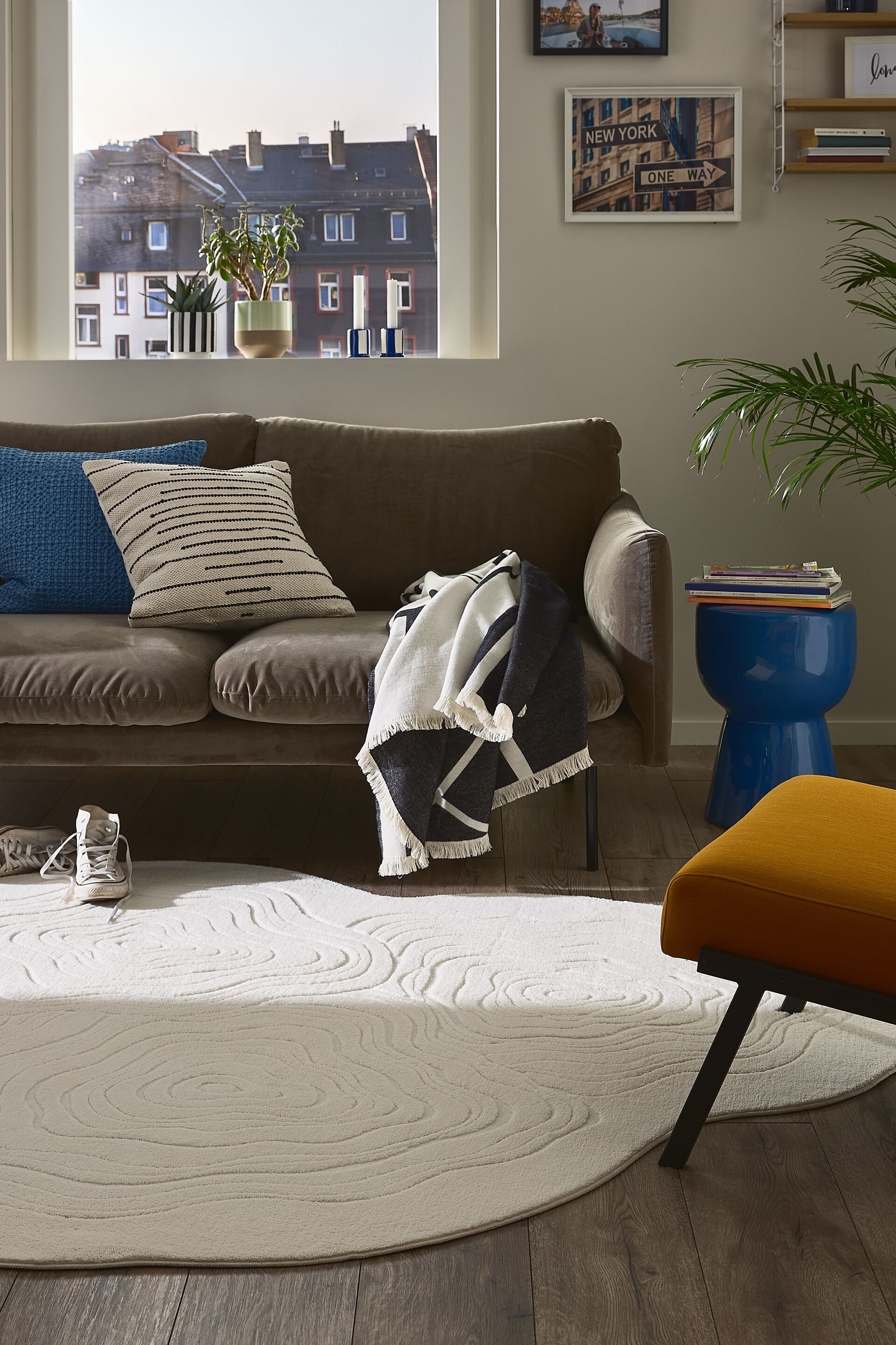 Washable Rug Pam - Cream/Beige/Grey