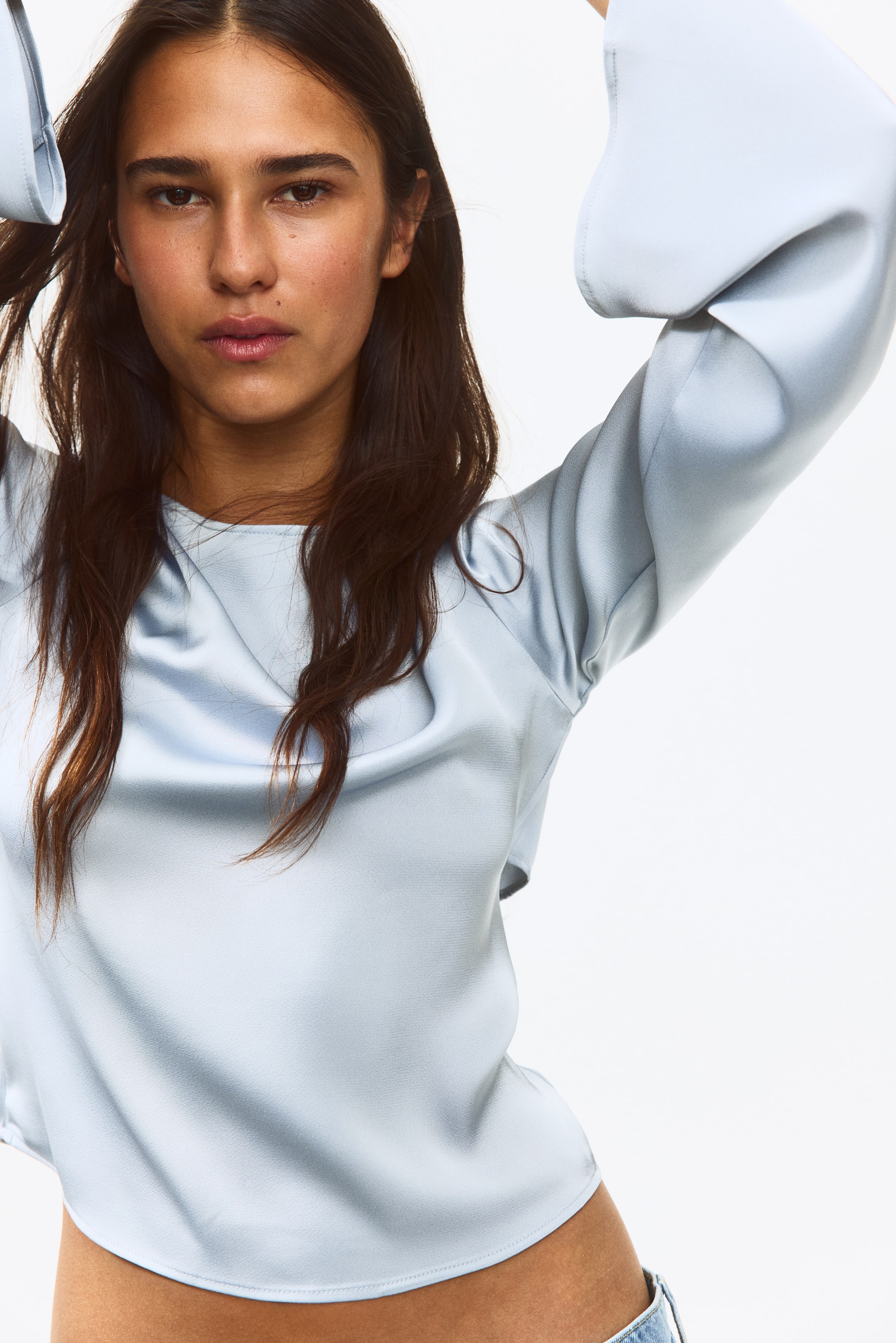 Женские блузки H&M Tie-Back Boat-Neck Blouse — фото 5