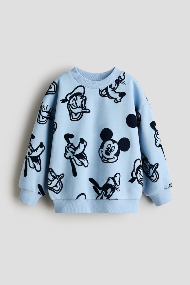 Oversized printed sweatshirt - Light blue/Mickey Mouse/Navy blue/Marvel Comics/Navy blue/Bluey - 1