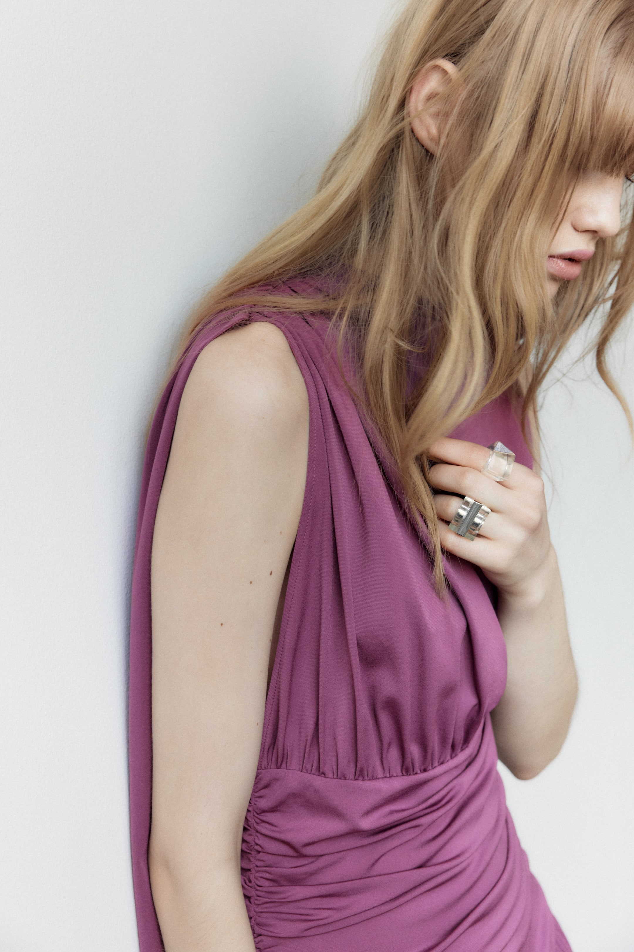 Robe en jersey à effet drapé