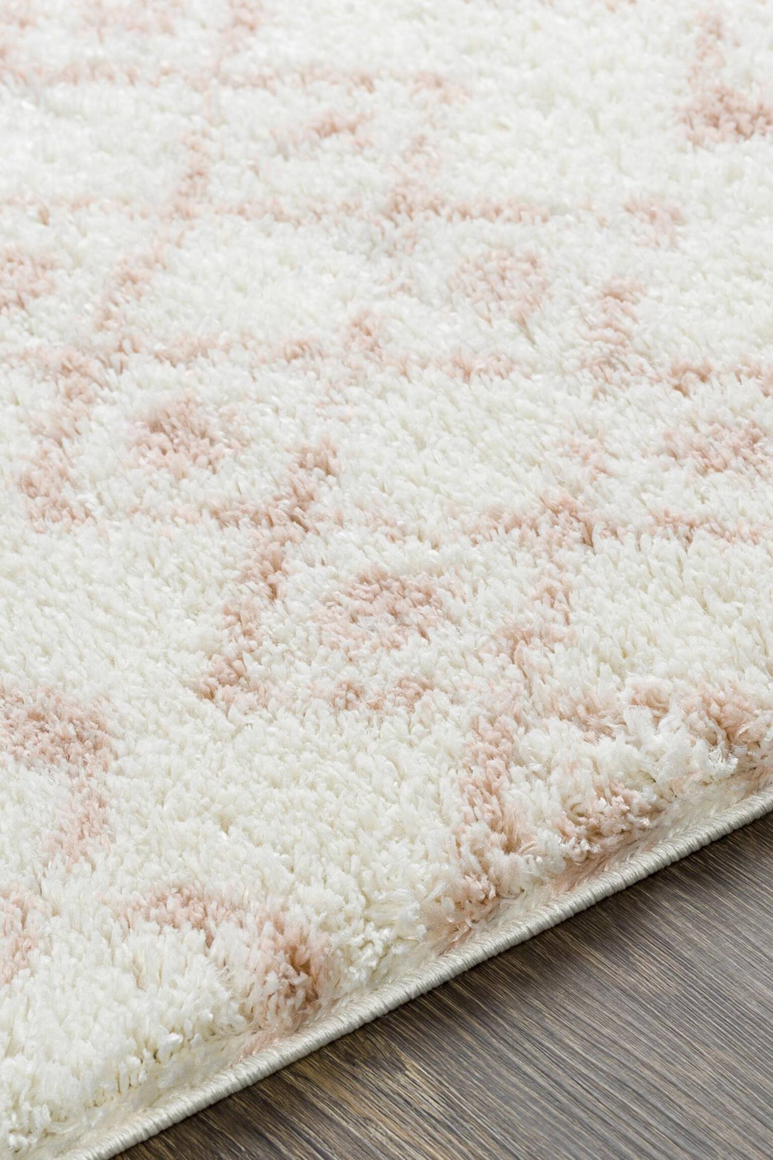 Saanjh Boho Shaggy Area Rug - Ivory, Pink - 4