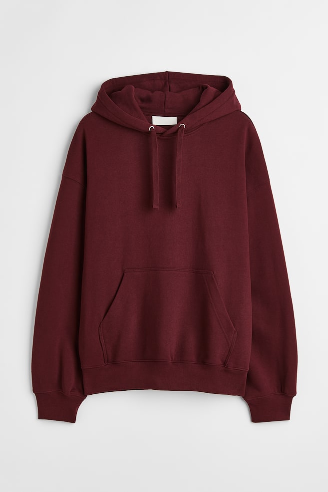 Oversized Fit Cotton hoodie - Burgundy/Black/Deep lilac/Old pink - 1