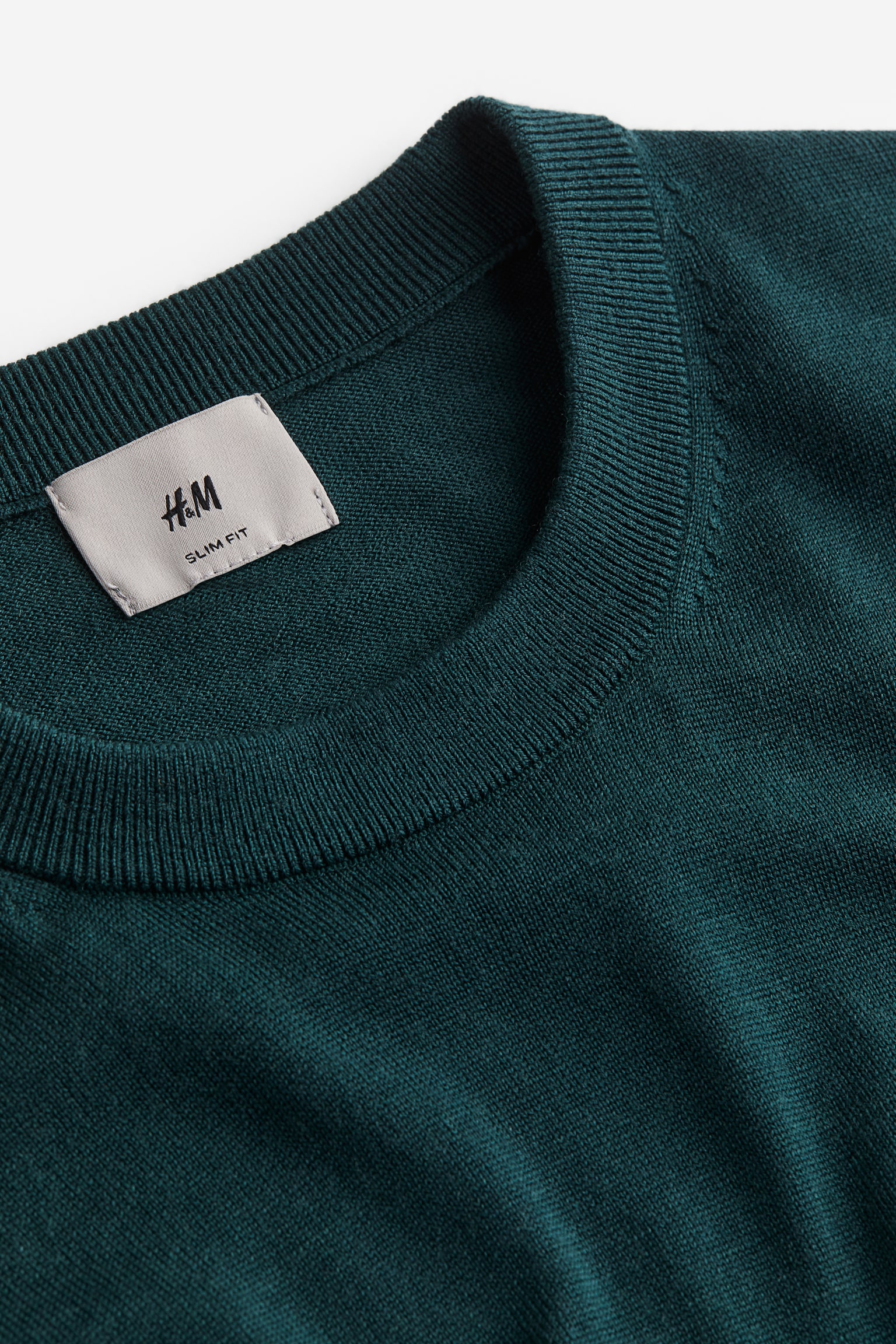 Slim Fit Merino wool jumper - Dark teal/Black - 2