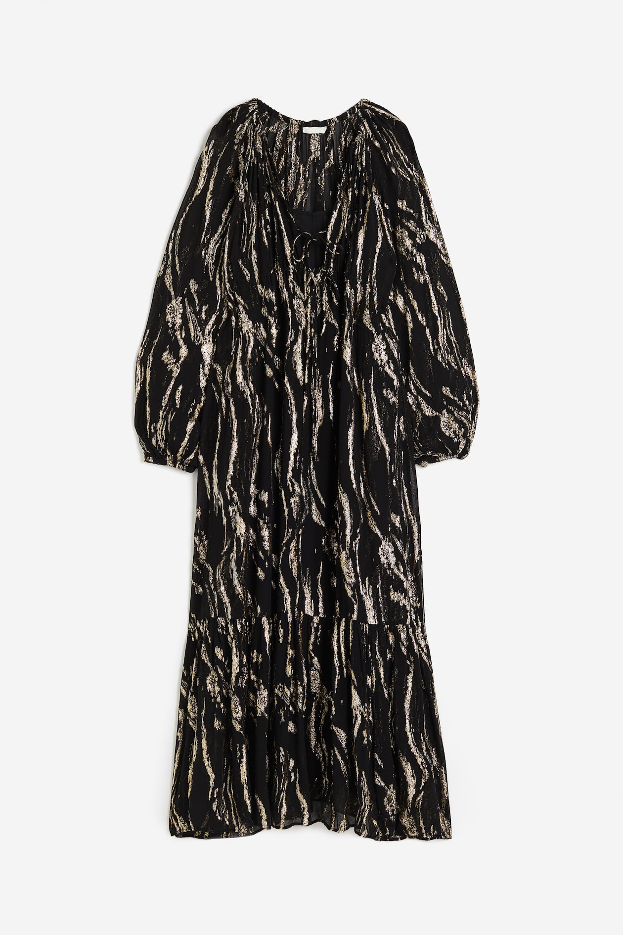 black and gold dress h&m Alison Long Sleeve Maxi Dress - Black