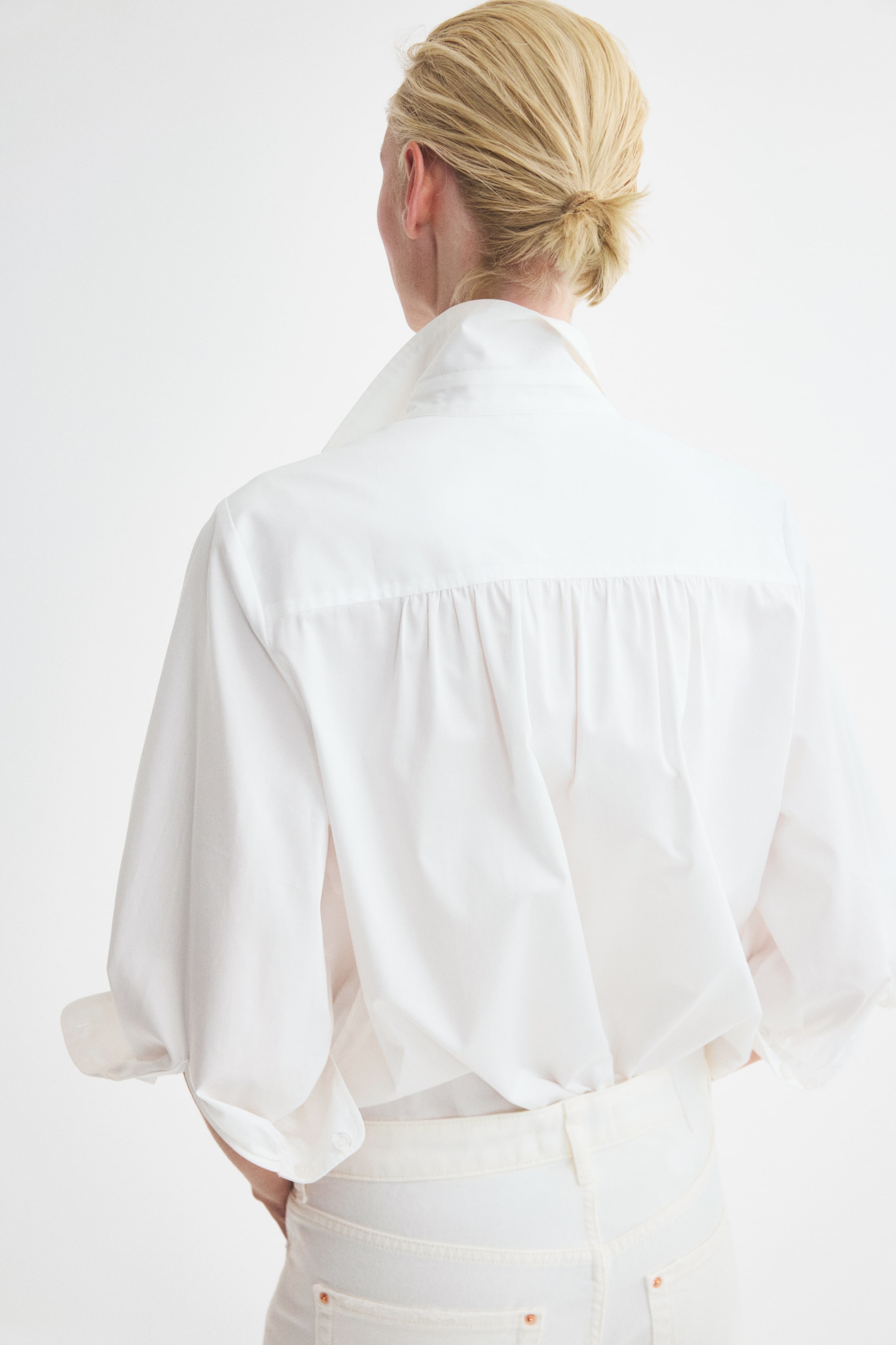 Balloon-Sleeved Cotton Shirt