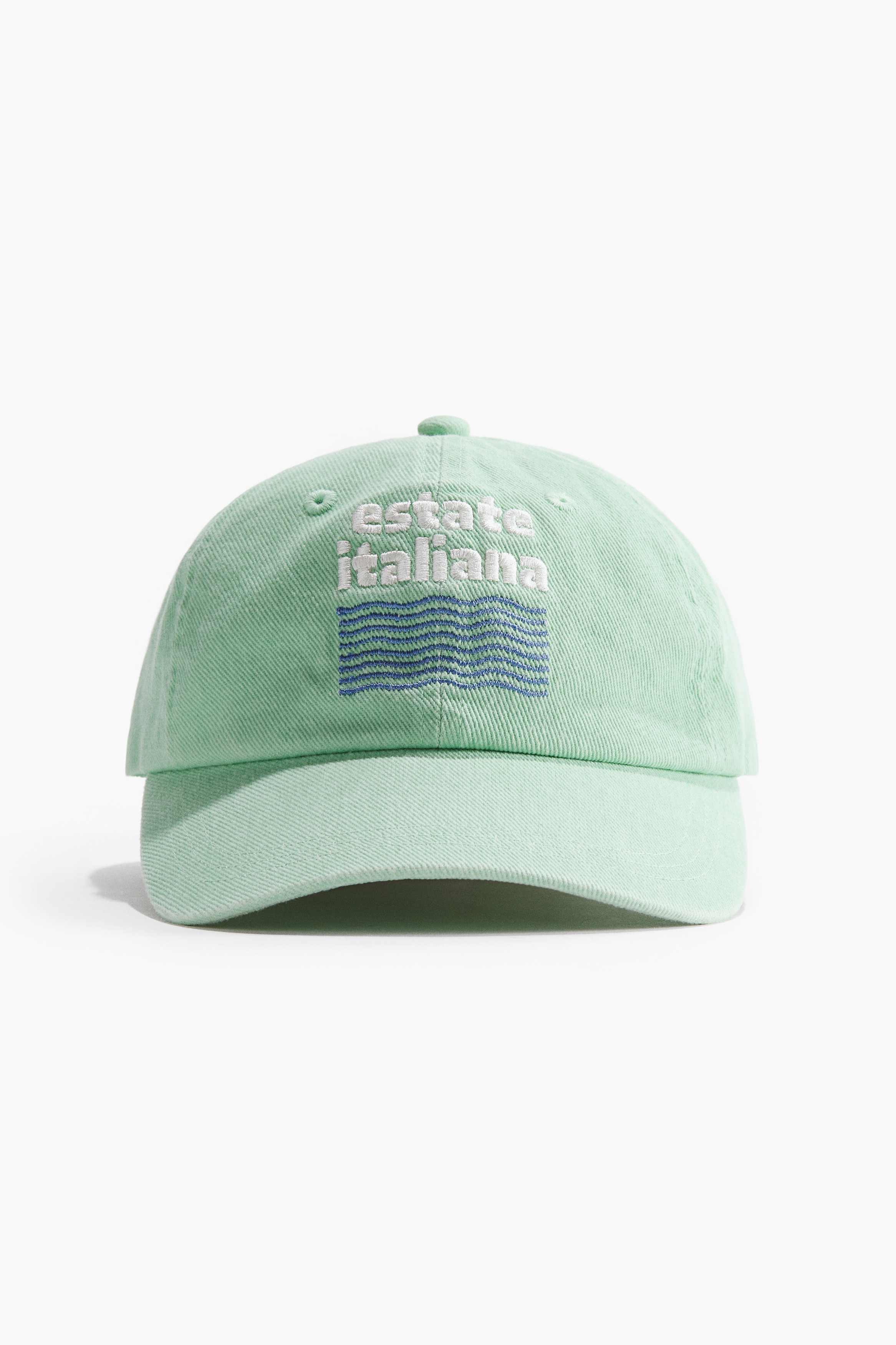 Cotton twill cap - Mint green/Estate Italiana