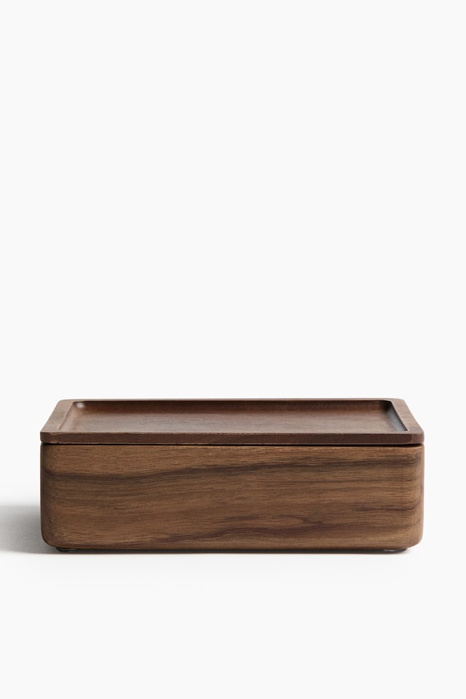 Dřevěný úložný box - Hnědá/Béžová - 1