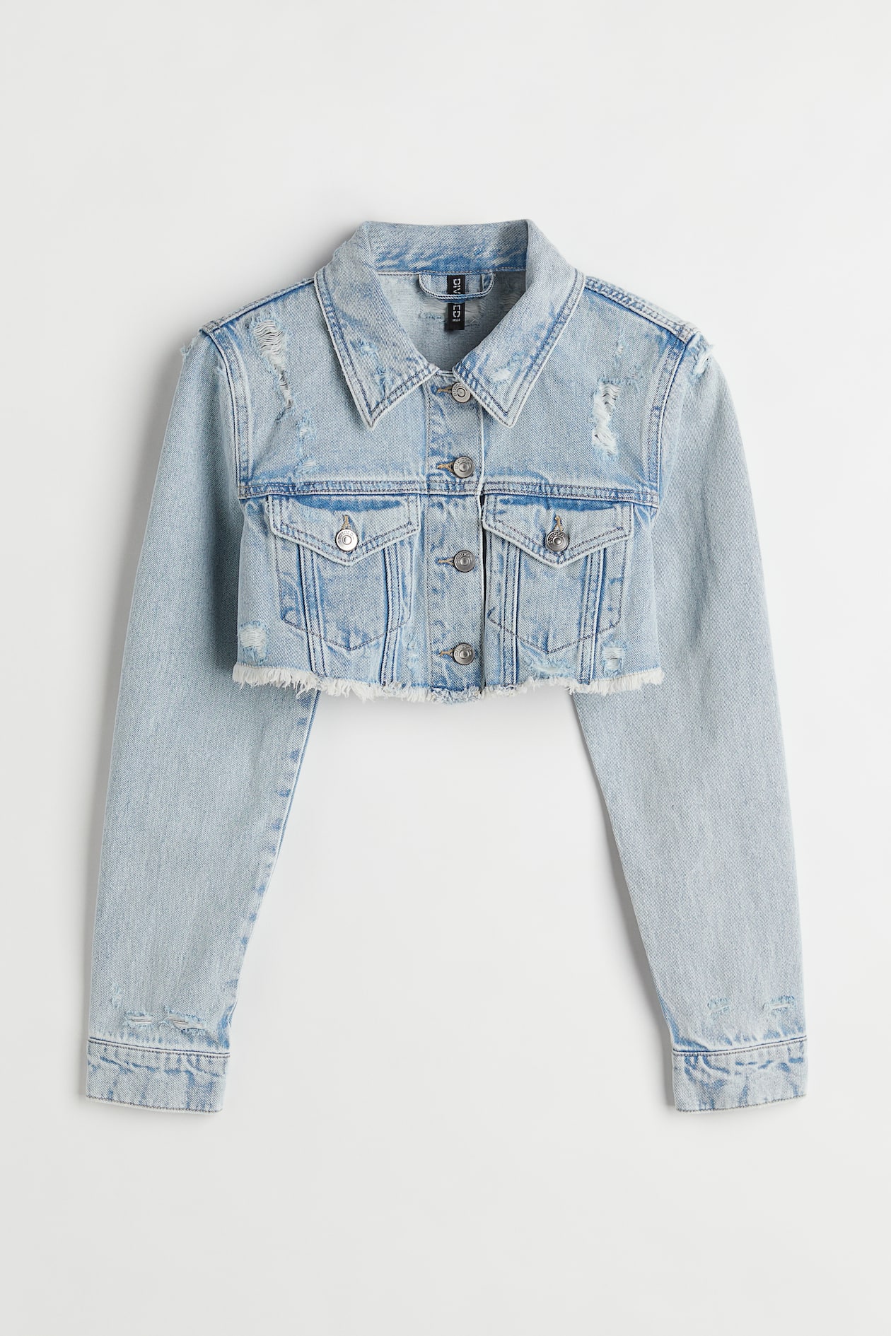 Shop Veste Veste En Jean Courte H&m Veste Courte En Jean Bleu