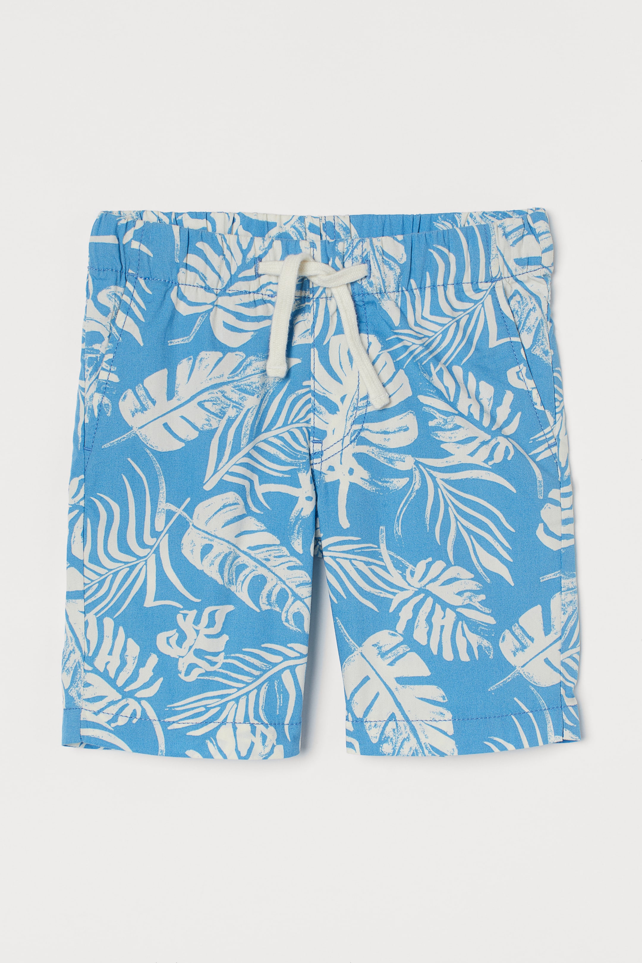 查看大圖: 棉質短褲 - 藍色/葉片圖案 - Kids | H&M 1