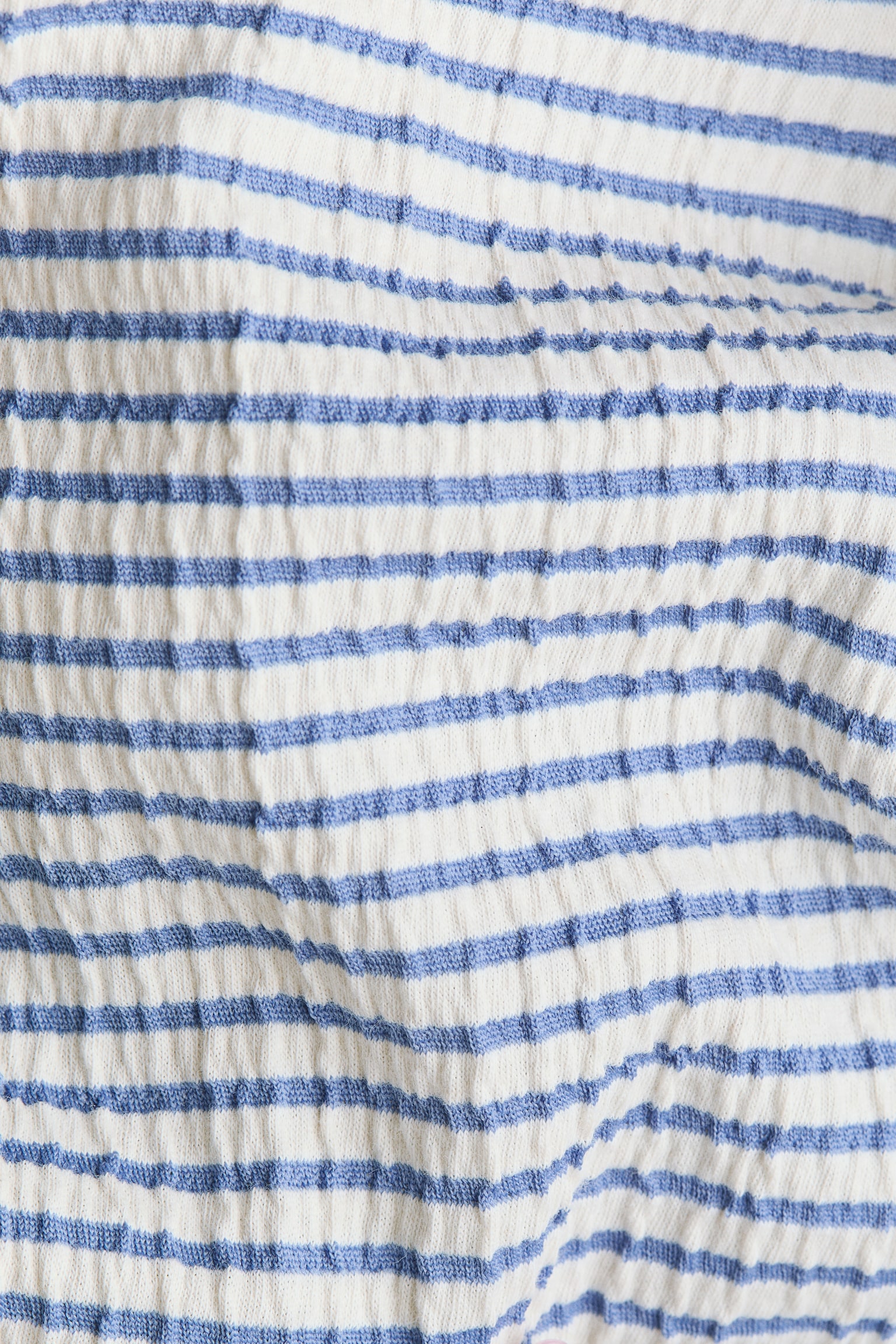 Textured jersey jumpsuit - Cream/Blue striped - 3