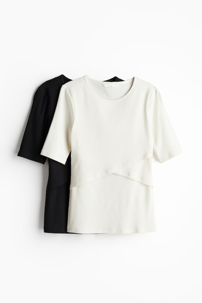 MAMA 2-pack Before & After nursing tops - Cream/Black - 1