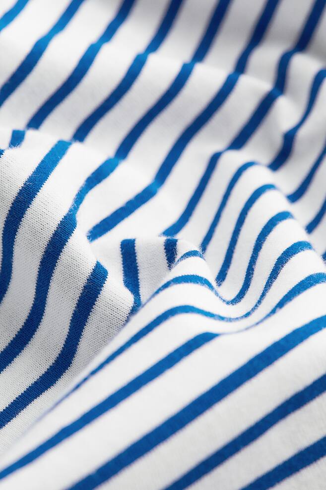 Smocked-waist jersey dress - White/Blue striped/Black/Red/White - 6
