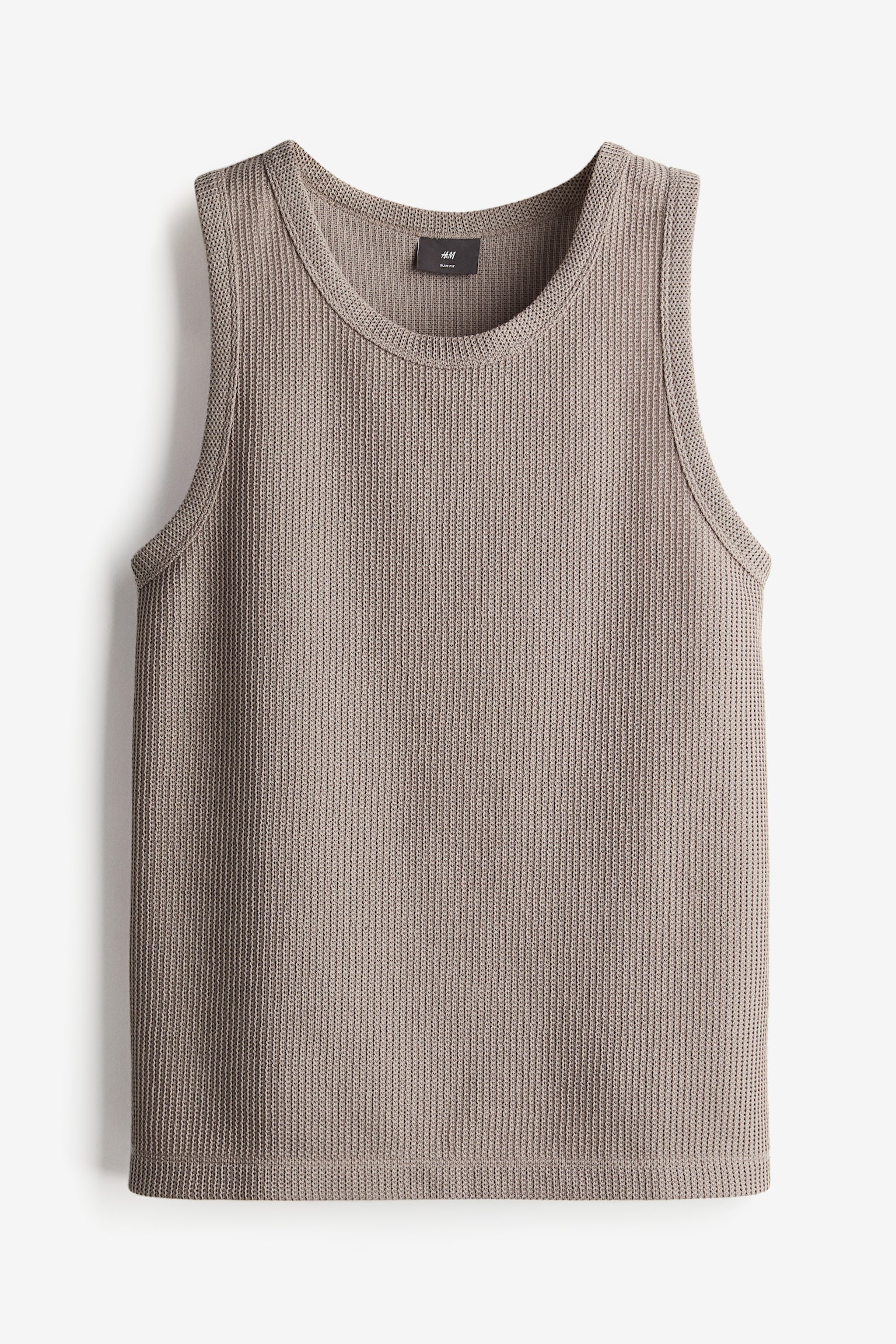 Slim Fit Knit Tank - Greige - 2