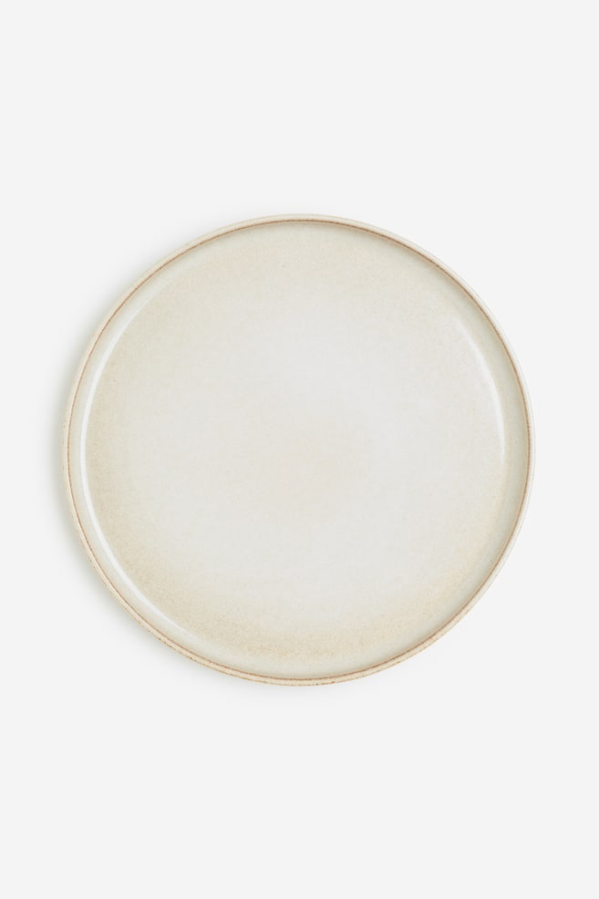 Large stoneware plate - Beige/Anthracite grey/Natural white/Shiny - 1