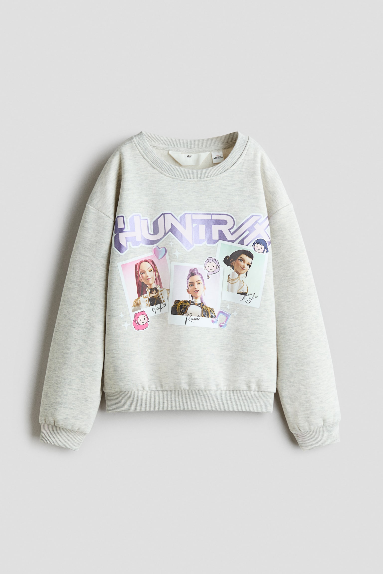 Bluza z meszkiem wewnątrz i nadrukiem - Light grey/K-Pop Demon Hunters/Fioletowy/Koci domek Gabi/Szary melanż/Myszka Minnie/Różowy/CapyFun/Zakurzony fiolet/Hello Kitty/Jasnoniebieski/Lilo i Stitch/Jasnoczerwony/Hello Kitty/Biały/Hello Kitty/Ciemnoniebieski/Harvard