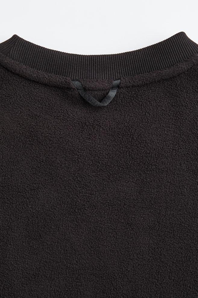 Fleece-Sweatshirt mit Tasche - Schwarz/Pistaziengrün - 3