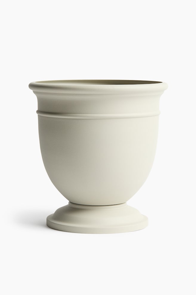 Large Metal Plant Pot - Light taupe/Black - 1