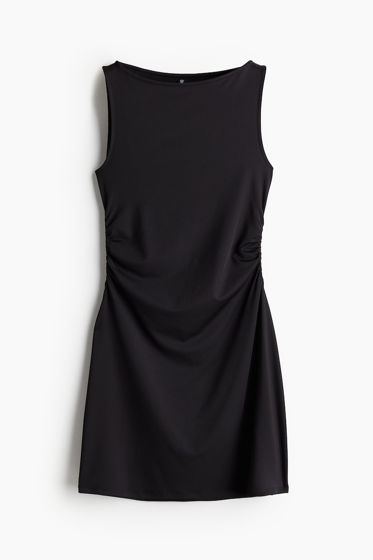 white and black knit dress Short jacquard knit dress White / Black main image 0