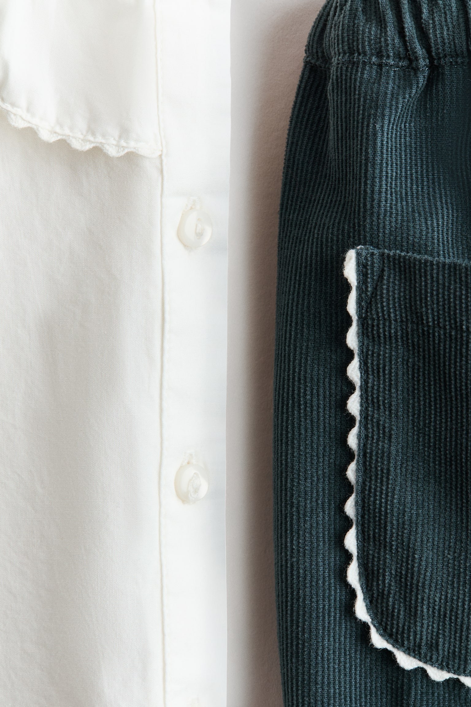 Детские комплекты H&M 2-Piece Cotton Set, цвет: Бирюзовый / Белый — фото 3