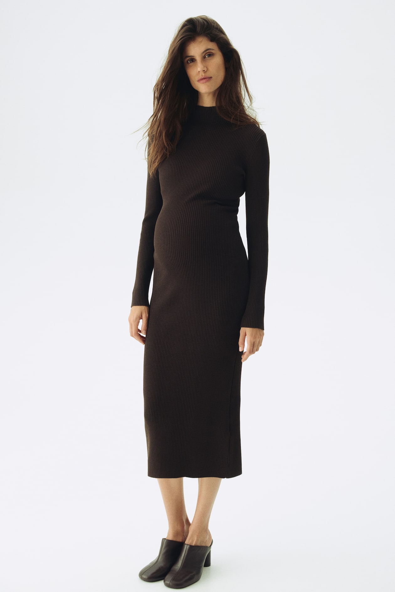 MAMA Rib-Knit Mock Turtleneck Dress - image 4