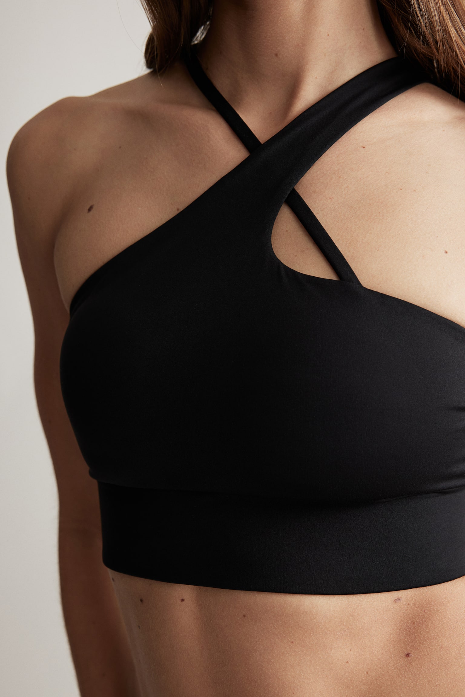 Light Support Sports bra in SoftMove™ - Black/Dark khaki green - 7