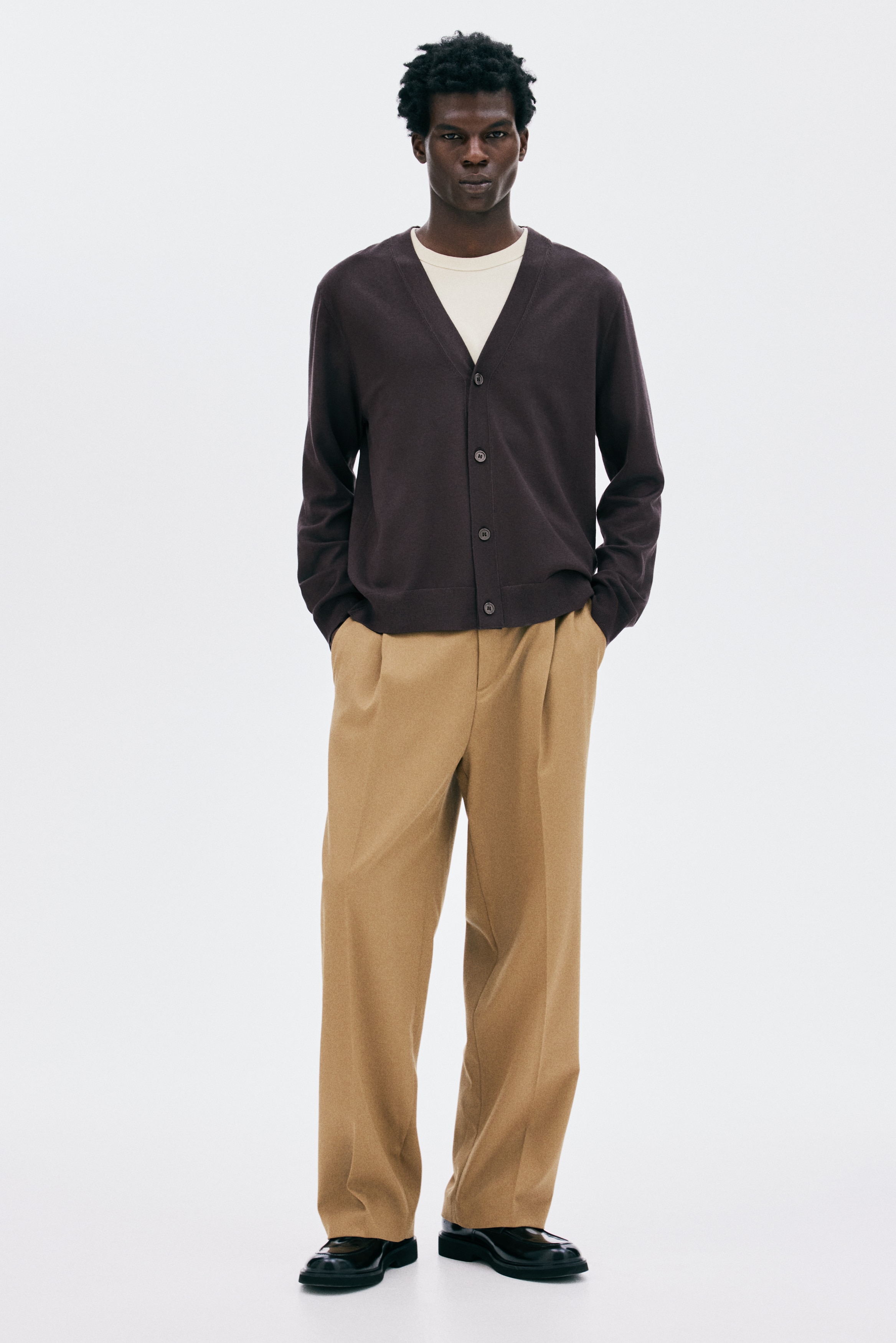 レギュラーフィットカーディガン - ダークブラウン - Men | H&M JP