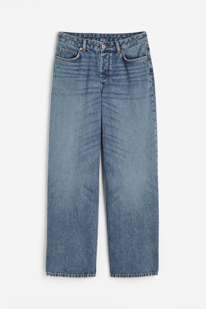 Wide Regular Jeans - Denimblå/Denimblå/Sort/Mørk denimgrå - 2