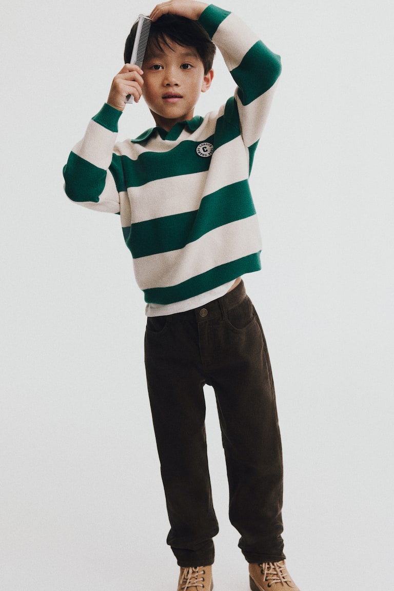 Pantalone od rebrastog somota Relaxed Fit