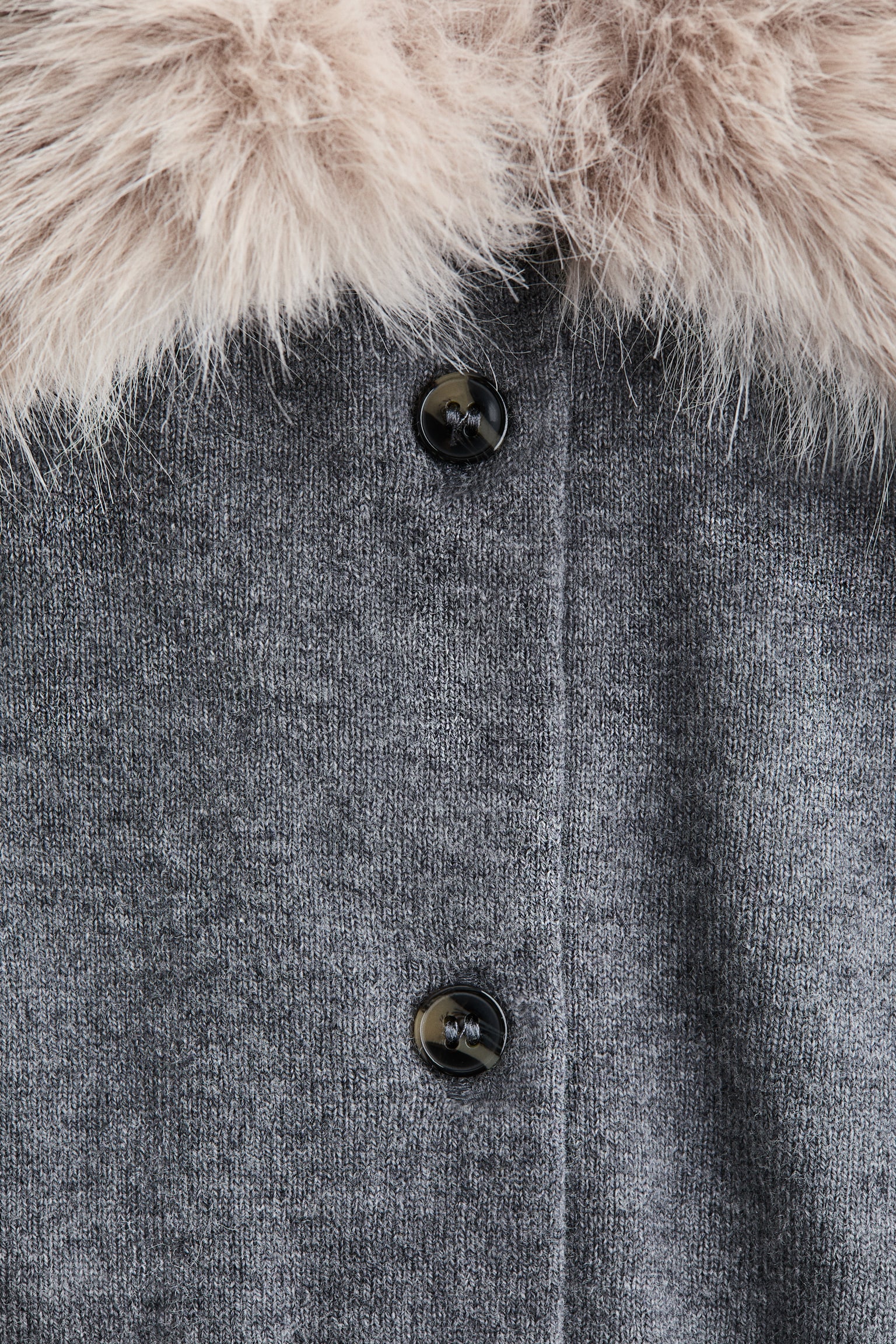 קרדיגן עם צווארון - אפור כהה - 6