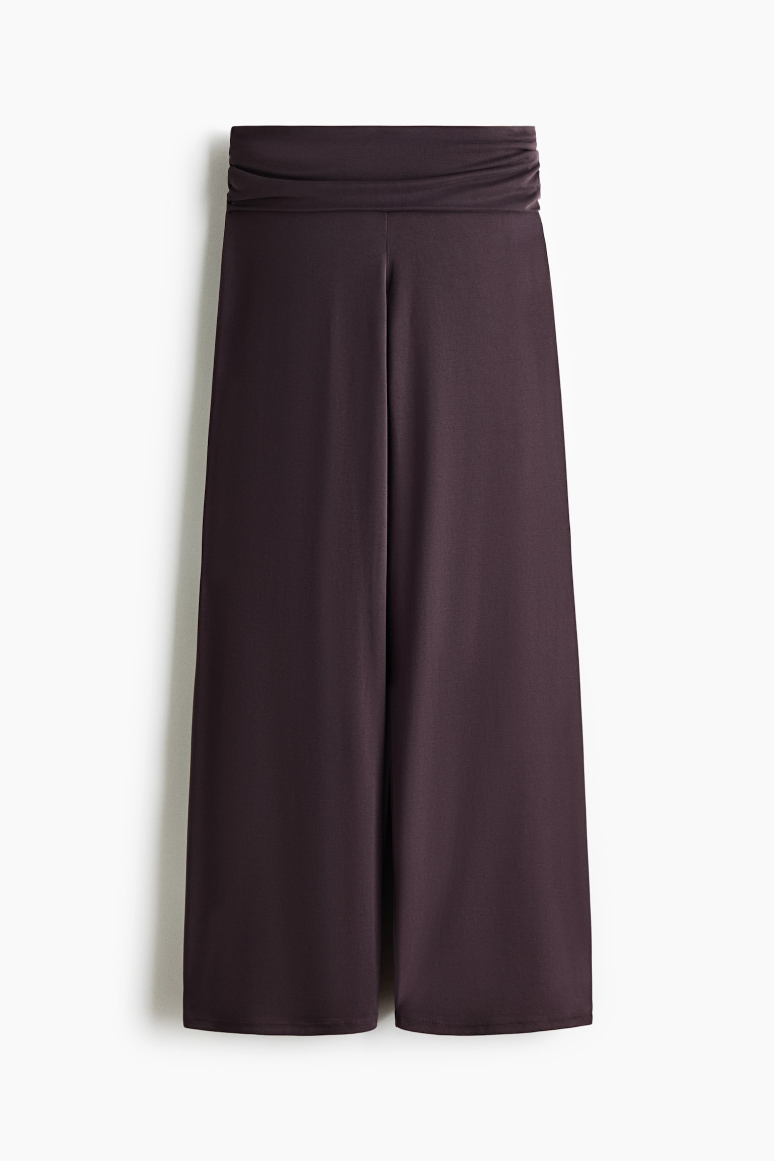 Foldover-waist sports trousers-Plum - 2