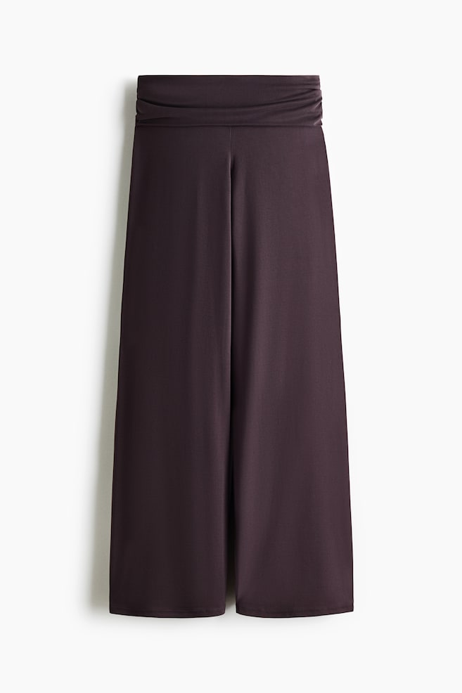 Foldover-waist yoga trousers - Plum/Dark dusty pink/Light maroon - 1