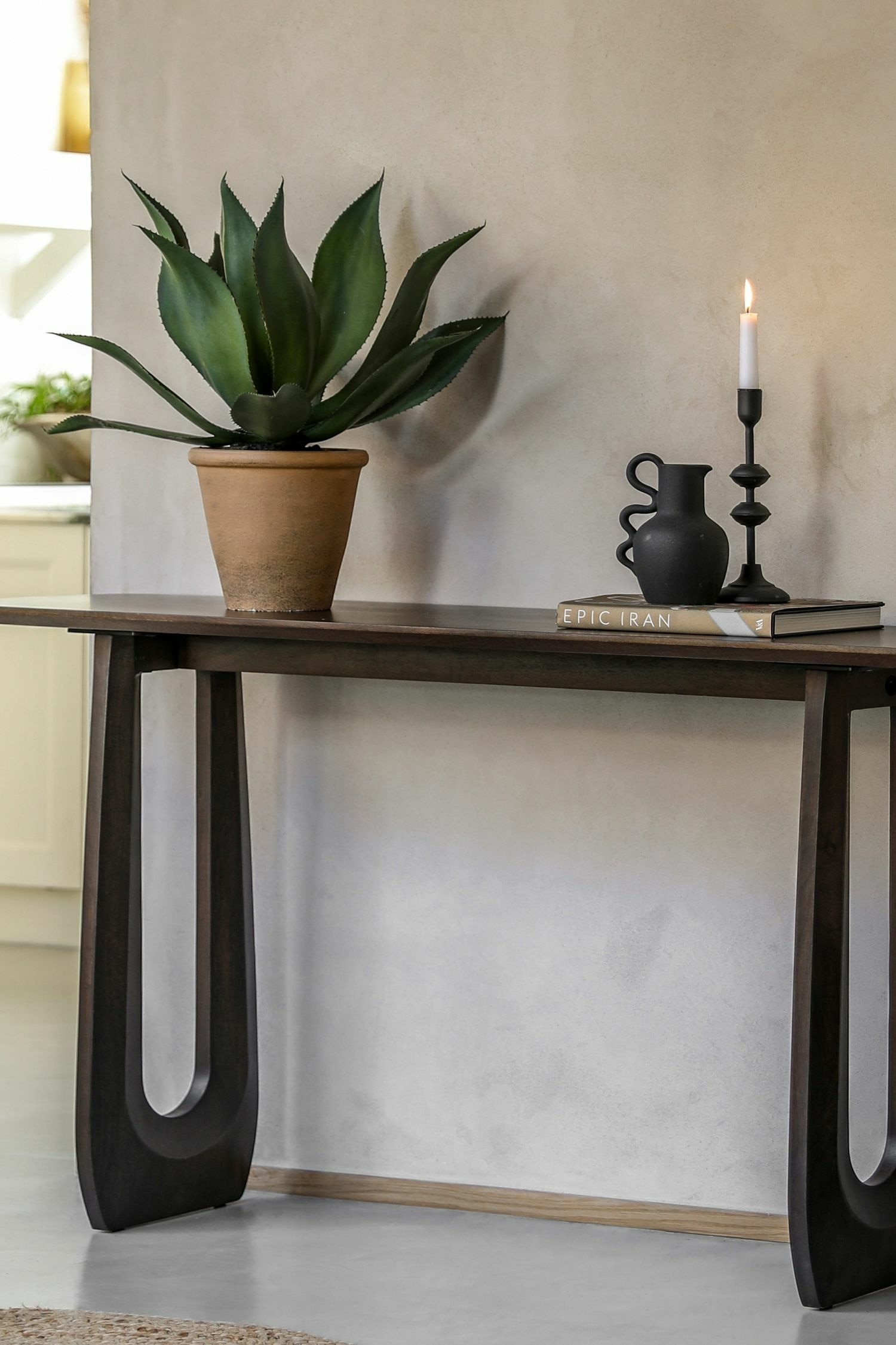 Mango Wood Console Table - Dark Wood