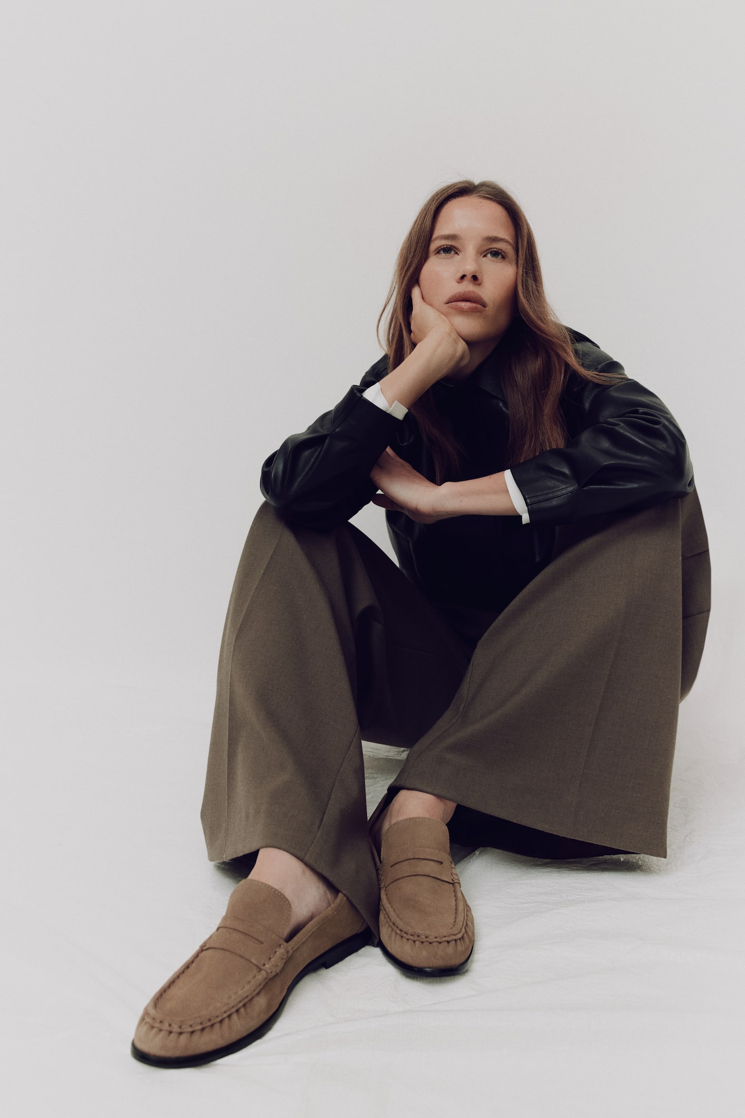 Leather loafers - Dark beige/Beige/Faux leopard/Dark brown - 5