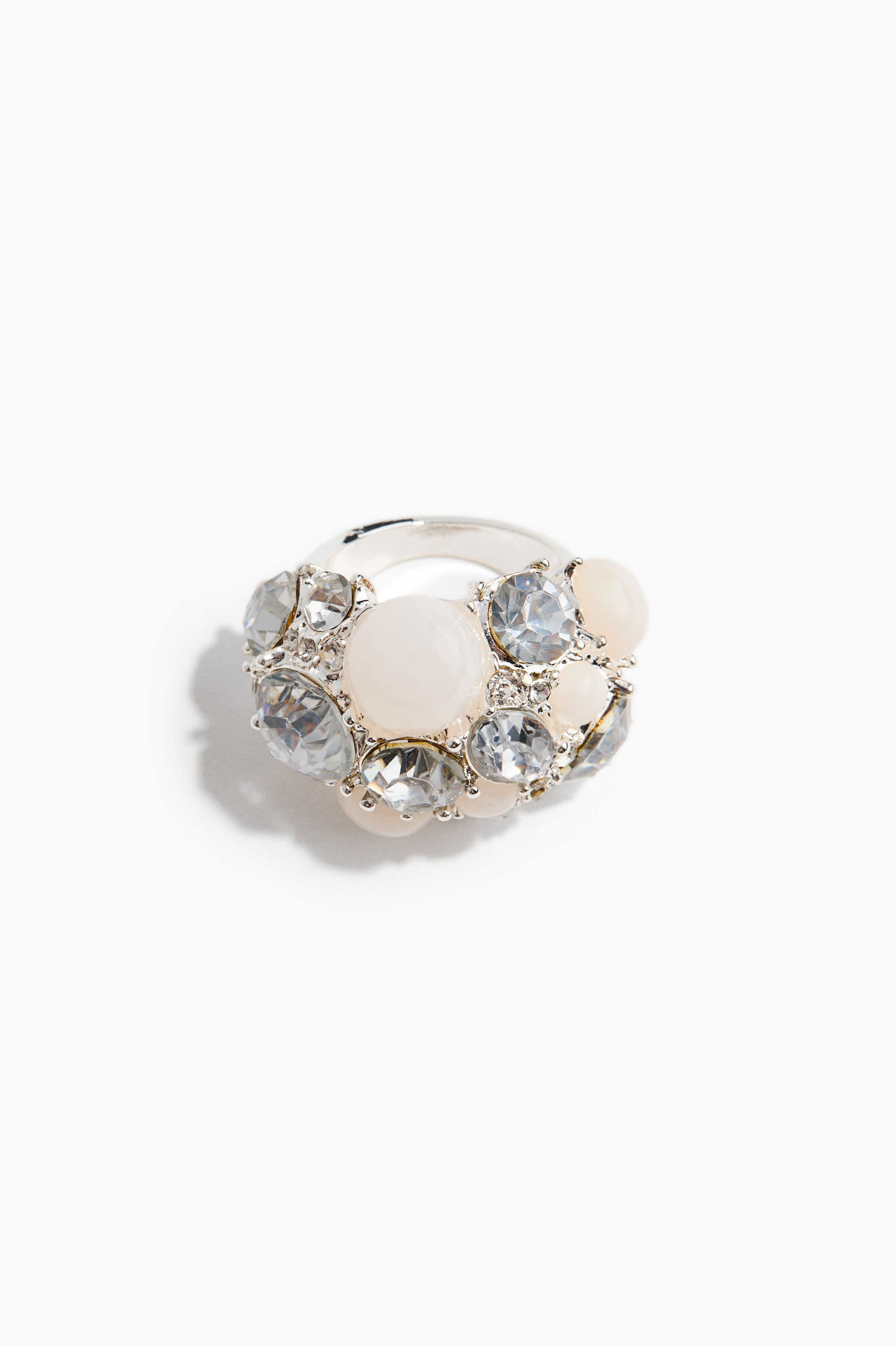 View larger image: Embellished ring - Silver-coloured/Light beige - Ladies | H&M 1